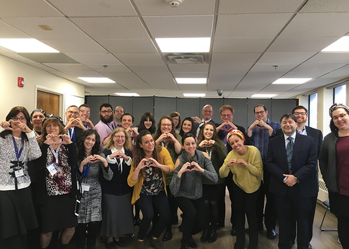 Picture Caption (large group shot below): CVS Health partners with Yachad/JUF providing internship and employment opportunities for individuals with disabilities. Pictured here are Yachad staff with three members of the CVS Health team who joined our conference to share the importance of customer service and discussed which individuals would be good candidates for employment at CVS.